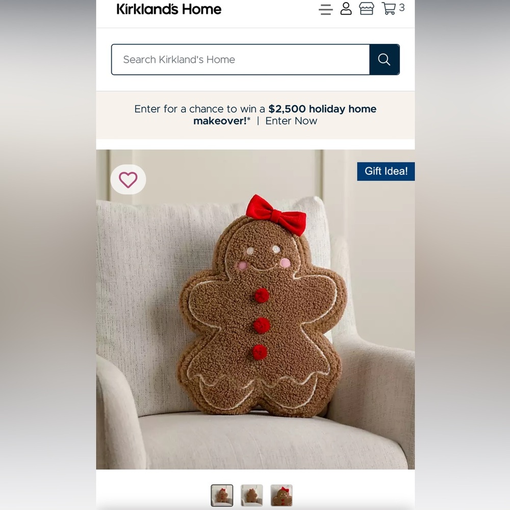 Kirklands Home Gingerbread Pillow